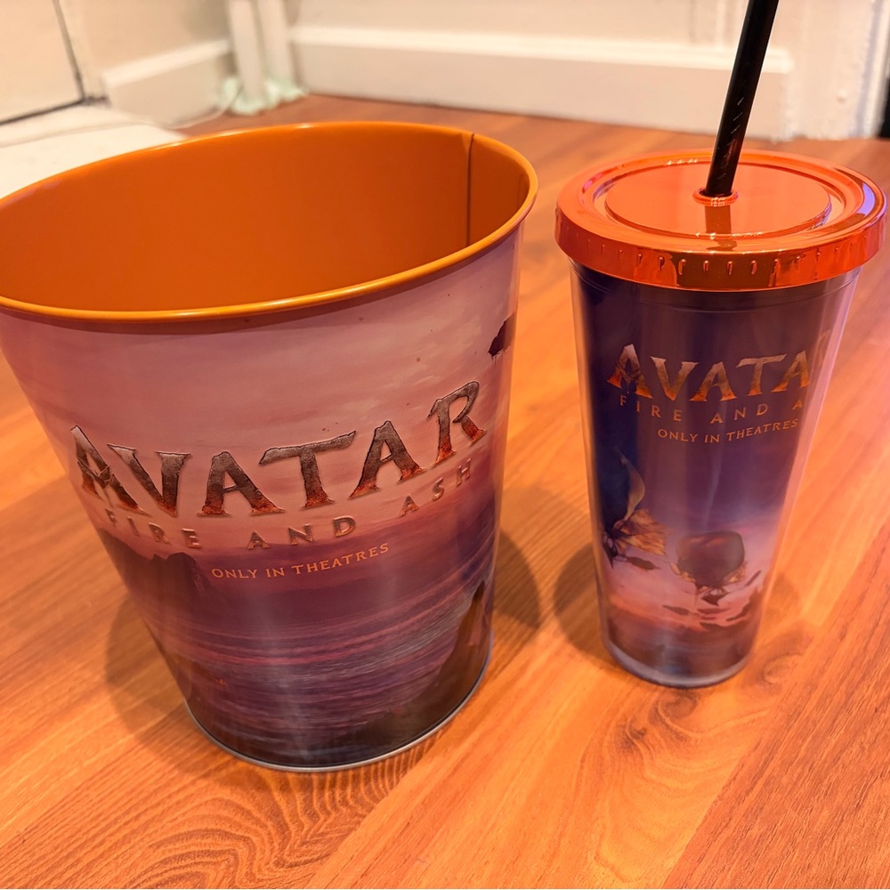 Avatar: The Way of Water Themed Popcorn Tin & Tumbler - Purple & Orange